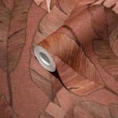 Papier peint Feuilles Rouge Jungle Papier peint intissé Palmiers Nature pour chambre, cuisine 