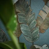 Papier peint jungle pétrole bleu Papier peint intissé palmiers feuilles Papier peint à motifs salon 