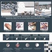 3D Fliesenaufkleber Mosaikmuster Metall - 30,5 x 30,5 cm 