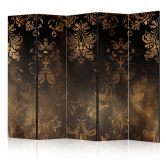 Paravent, Raumteiler freistehend, Trennwand - Baroque Ornaments in Patinated Gold and Bronze - Retro Motif 