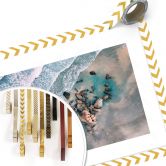 Poster Der Blick von oben: Steine am Strand 