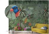 Fototapete mit Dschungelmotiv und Tieren, Grün ,Floral 2,70 x 2,12 m 