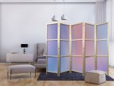Japanischer Paravent, Raumteiler freistehend, Trennwand - Rainbow Gradient Resembling Mist 
