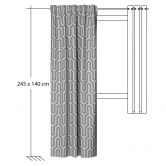 Vorhang mit verdeckten Schlaufen - Gardine beige silber - Vorhang blickdicht 