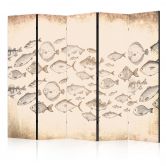 Paravent, Raumteiler freistehend, Trennwand - Sketch of a Fish School 