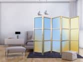Japanischer Paravent, Raumteiler freistehend, Trennwand - Energetic Gradient: Vibrant Colors 