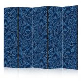 Paravent, Raumteiler freistehend, Trennwand - Dense Vegetation: Botanical Patterns in Blue 