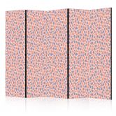 Paravent, Raumteiler freistehend, Trennwand - Giraffe Pattern - Colorful Animal Pattern in Blue-Pink Spots 