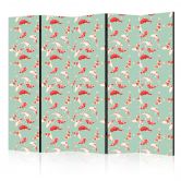 Paravent, Raumteiler freistehend, Trennwand - Fish and Japanese Pattern 