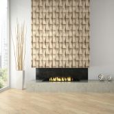 Vliestapete in beige Putzoptik Illusion 3D-Optik Streifen Modern Industrial-Look  