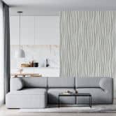 Vliestapete in weiß, grau 3D-Effekt Holzoptik Paneel 3D-Optik Modern  