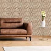 Vliestapete in beige Rauten Illusion 3D-Optik Modern  