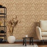 Vliestapete in beige, braun Rauten Illusion 3D-Optik Modern  