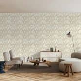 Vliesbehang in wit, beige ruitvormige illusie 3D-look modern  