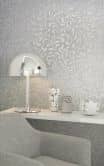 Vliestapete mit abstraktem Blattmotiv und linierter Struktur grau, pearl Grafisch 