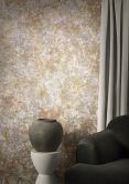 Vliesbehang in betonlook en lichte steenlook met bruine textuur 