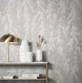 Vliestapete mit feinen Ästen grau Floral 