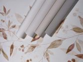 Vliestapete Blätter Floral Natur matt in Weiß Beige 