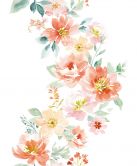 Vliestapete Blumen Floral Natur, Romantisch, Modern matt in Weiß Orange 