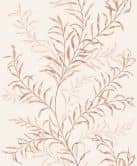 Non-woven wallpaper leaves floral nature matt in white pink beige 