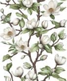 Vliestapete Äste, Blumen Floral Natur Weiß Grün 