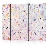 Paravent, Raumteiler freistehend, Trennwand - Terrazzo in Confetti Style - Violet-Pink - Colorful Pattern 