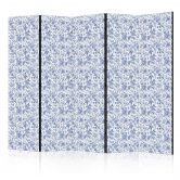 Paravent, Raumteiler freistehend, Trennwand - Vintage Blue Flowers 