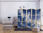 Japanischer Paravent, Raumteiler freistehend, Trennwand - Starry Delicate Clouds 
