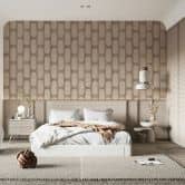 Vliestapete in Grau Braun Holzoptik Gewebestruktur Holz Geometrisch  