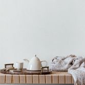 Vliestapete in Weiß Strukturiertes Textil Putzoptik Uni 