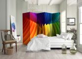 Paravent, Raumteiler freistehend, Trennwand - Buntes Getümmel 