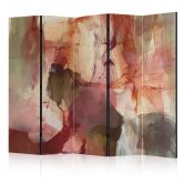 Paravent, Raumteiler freistehend, Trennwand - Rose Abstraction - Spilled Watercolor Paint in Spring Colors 