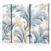 Paravent, Raumteiler freistehend, Trennwand - Baroque Ornaments in Light Creamy Blue Colors 