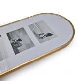 Aluminium Bilderrahmen Gold mit Passepartout - für 3 Fotos - 25,4 x 48,3 cm 