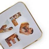 Aluminium Bilderrahmen Love - Gold mit Passepartout - abgerundete Ecken - 40,6 x 40,6 cm 