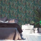 Architects Paper Vliestapete Floral Impression Blumentapete floral blau, beige, gelb, rot, schwarz 
