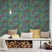 Architects Paper Vliestapete Floral Impression Blumentapete floral grün, lila, grau, rot, gelb 