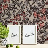 Architects Paper Vliestapete Floral Impression Blumentapete floral braun, grau, rot, schwarz, beige 