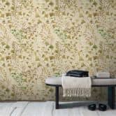 Blätter-Tapete Ginkgo Natur Creme – Vliestapete mit sanften Grüntönen – Modern & Elegant 