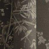 Florale Mustertapete mit Schmetterlingen Schwarz Grau - Vliestapete Naturmotiv 