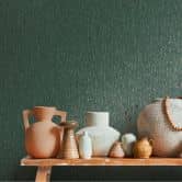 Strukturtapete mit 3D-Effekt Dunkelgrün Beige – Vliestapete modern  