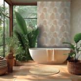 Palmblatt-Tapete Beige Sand – Tropisches Blättermotiv auf Vliestapete 