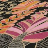 Papier peint Feuilles Noir Orange Rose - Papier peint intissé Jungle Plantes 