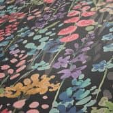 Papier peint aquarelle floral gris foncé multicolore - papier peint fleuri contrasté - papier peint intissé 