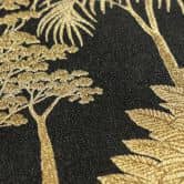 Vliestapete Wald Bäume Palmen schwarz gold Tapete Wandtapete Natur Landschaft Flur 