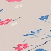 blomstertapet gråblå - blomstertapet med fugle - non-woven tapet påfugl 