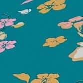 Florale Tapete Blau Grün - Vliestapete Natur - Blumentapete Design 
