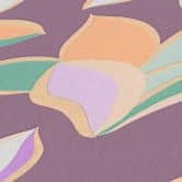 Florale Tapete Hawaii Lila Orange - Blumentapete Vlies - Designertapete Natur 