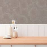 3D-Tapete Kreismuster Braun Beige Grau – Vliestapete modern strukturiert gemustert 