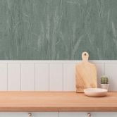 Botanisch behang grasmotief groen wit - natuurmotief op structuurvliesbehang 